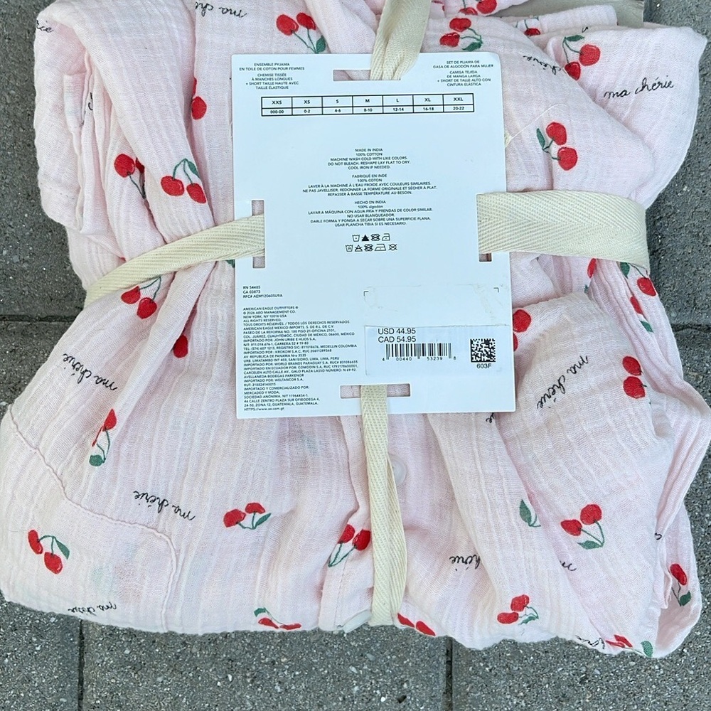 NEW cherry print AE Cotton Gauze PJ Set American Eagle - Picture 11 of 12